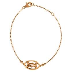 Pre Owned Cartier Double C de Cartier Diamond 18K Rose Gold Bracelet