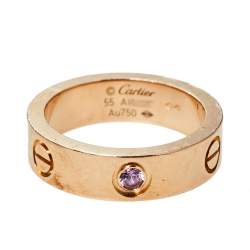 Pre Owned خاتم زفاف كارتييه "لوف" ياقوت وردي و ذهب وردي عيار 18 مقاس 55