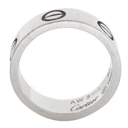Pre Owned Cartier Vintage Love 18K White Gold Wedding Band Ring Size 50