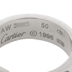 Pre Owned Cartier Vintage Love 18K White Gold Wedding Band Ring Size 50