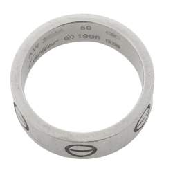 Pre Owned Cartier Vintage Love 18K White Gold Wedding Band Ring Size 50