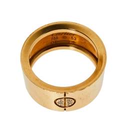Pre Owned Cartier Love Cone Diamond 18K Yellow Gold Ring Size 53