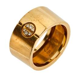 Pre Owned Cartier Love Cone Diamond 18K Yellow Gold Ring Size 53