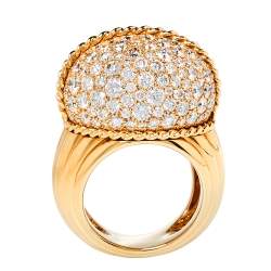 Pre Owned Cartier Paris Nouvelle Vague Black Jade Diamond 18K Rose Gold Cocktail Ring Size 56