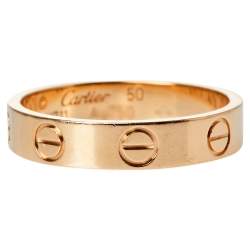 Pre Owned Cartier Love 18K Rose Gold Wedding Band Ring Size 50