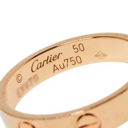 Pre Owned Cartier Love 18K Rose Gold Wedding Band Ring Size 50