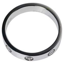 Pre Owned دبلة زواج كارتييه لوف ذهب أبيض عيار 18 ألماسة مقاس 53