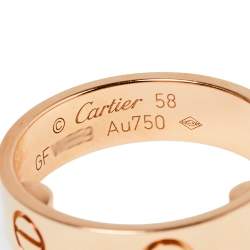 Pre Owned Cartier Love 18K Rose Gold Ring Size 58