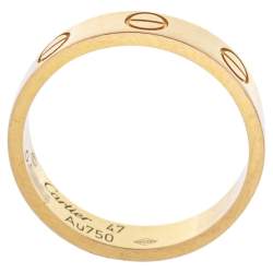 مملوكة مسبقًا Cartier Love 18K Yellow Gold Narrow Wedding Band Ring Size 47