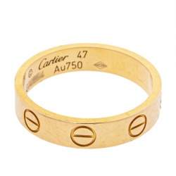 مملوكة مسبقًا Cartier Love 18K Yellow Gold Narrow Wedding Band Ring Size 47