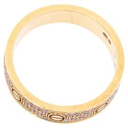 Pre Owned Cartier Love Pave Diamond 18K Yellow Gold Wedding Band Ring Size 54