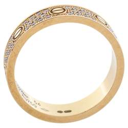 Pre Owned Cartier Love Pave Diamond 18K Yellow Gold Wedding Band Ring Size 54