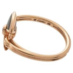 Pre Owned خاتم كارتييه أمولت دو كارتييه ذهب وردي عيار 18 عقيق ألماس مقاس 50