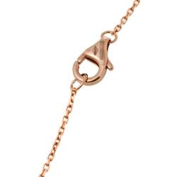 Pre Owned Cartier Amulette de Cartier Diamond Onyx Mother of Pearl 18K Rose Gold Necklace XS 