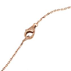 Pre Owned Cartier Amulette de Cartier Diamond Onyx Mother of Pearl 18K Rose Gold Necklace XS 