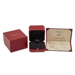 Pre Owned Cartier Love Diamond 18K White Gold Ring Size 48