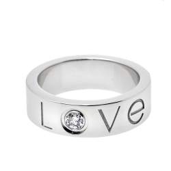 Pre Owned Cartier Love Diamond 18K White Gold Ring Size 48