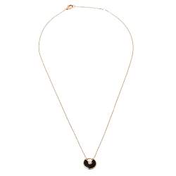 Cartier Amulette de Cartier Diamond Onyx 18K Rose Gold Necklace XS