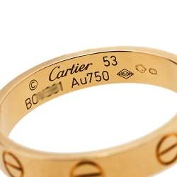 Pre Owned Cartier Love 18K Yellow Gold Wedding Band Ring Size 53
