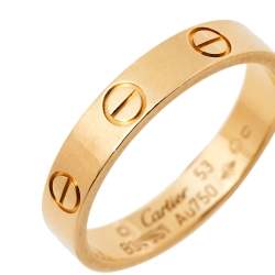 Pre Owned Cartier Love 18K Yellow Gold Wedding Band Ring Size 53