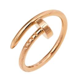 Pre Owned Cartier Juste Un Clou 18K Rose Gold Ring SM Size 48