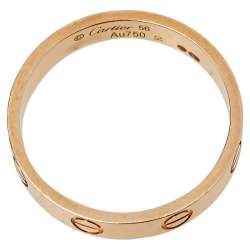 مملوكة مسبقًا Cartier Love 18K Rose Gold Wedding Band Ring Size 56