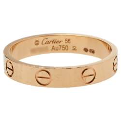 مملوكة مسبقًا Cartier Love 18K Rose Gold Wedding Band Ring Size 56