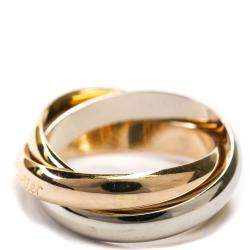 Pre Owned Cartier Trinity 18K Yellow Gold, Rose Gold, White Gold Ring Size EU 51 