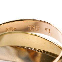 Pre Owned Cartier Trinity 18K Yellow Gold, Rose Gold, White Gold Ring Size EU 51 