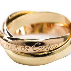 Pre Owned Cartier Trinity 18K Yellow Gold, Rose Gold, White Gold Ring Size EU 51 
