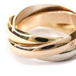 Pre Owned Cartier Trinity 18K Yellow Gold, Rose Gold, White Gold Ring Size EU 51 