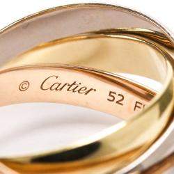 مملوكة مسبقًا Cartier Trinity 18K Yellow Gold, Rose Gold, White Gold Ring Size EU 52 