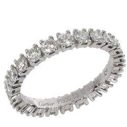 Pre Owned Cartier Destinee Diamond Platinum Eternity Band Ring Size EU 53