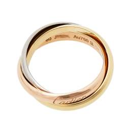 Pre Owned Cartier Trinity Classic 18K Three Tone Gold Ring Size 60