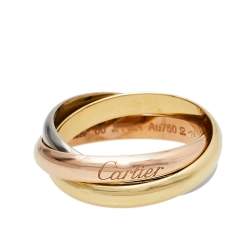 Pre Owned Cartier Trinity Classic 18K Three Tone Gold Ring Size 60