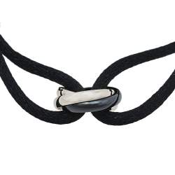 Pre Owned سوار كارتييه ترينيتي دي كارتييه سيراميك أسود ذهب أبيض عيار 18 حبل قابل للتعديل