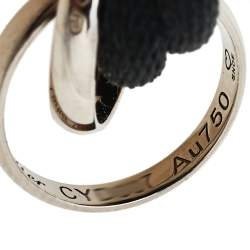 Pre Owned سوار كارتييه ترينيتي دي كارتييه سيراميك أسود ذهب أبيض عيار 18 حبل قابل للتعديل