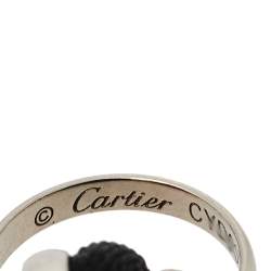 Pre Owned سوار كارتييه ترينيتي دي كارتييه سيراميك أسود ذهب أبيض عيار 18 حبل قابل للتعديل