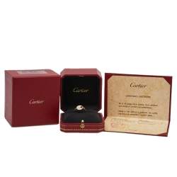 Pre Owned Cartier Amulette de Cartier Diamond Mother of Pearl 18K Yellow Gold Ring Size 54