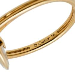 Pre Owned Cartier Amulette de Cartier Diamond Mother of Pearl 18K Yellow Gold Ring Size 54