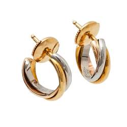 cartier earrings trinity huggie 18k tone three gold