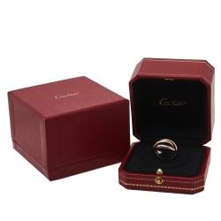 Pre Owned Cartier Trinity 18K Three Tone Gold Small Model Ring Size 53