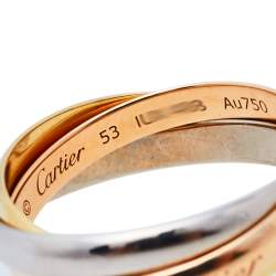 Pre Owned Cartier Trinity 18K Three Tone Gold Small Model Ring Size 53
