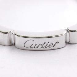 Pre Owned Cartier Maillon Panthere 18K White Gold Band Ring Size EU 56