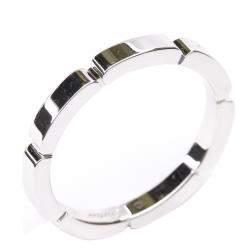 Pre Owned Cartier Maillon Panthere 18K White Gold Band Ring Size EU 56