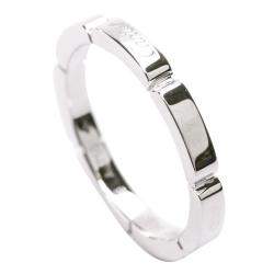 Pre Owned Cartier Maillon Panthere 18K White Gold Band Ring Size EU 56