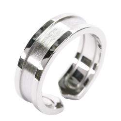 Pre Owned Cartier Double C 18K White Gold Band Ring Size EU 53