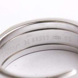 Pre Owned Cartier Double C 18K White Gold Band Ring Size EU 53