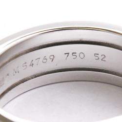 Pre Owned Cartier Double C 18K White Gold Band Ring Size EU 53