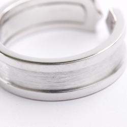 Pre Owned Cartier Double C 18K White Gold Band Ring Size EU 53